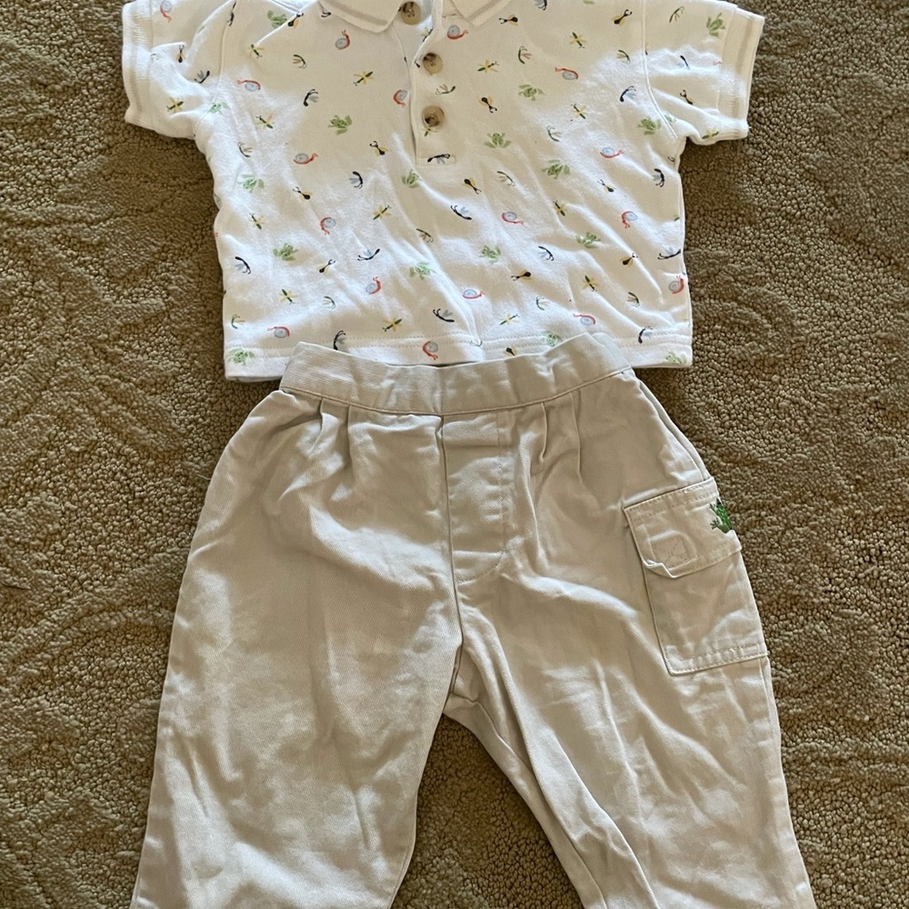 Frog 3 piece outfit 6-9 months cotton vintage - Picture 2 of 4